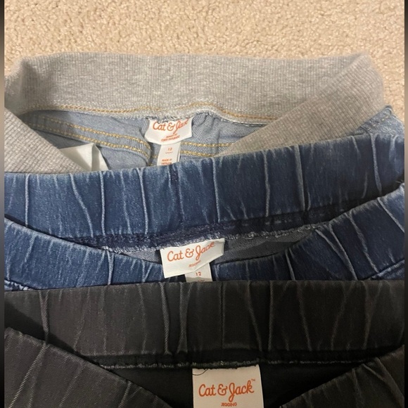 Cat & Jack Blue and Black Girls Jeans Leggings Set - Picture 4 of 5